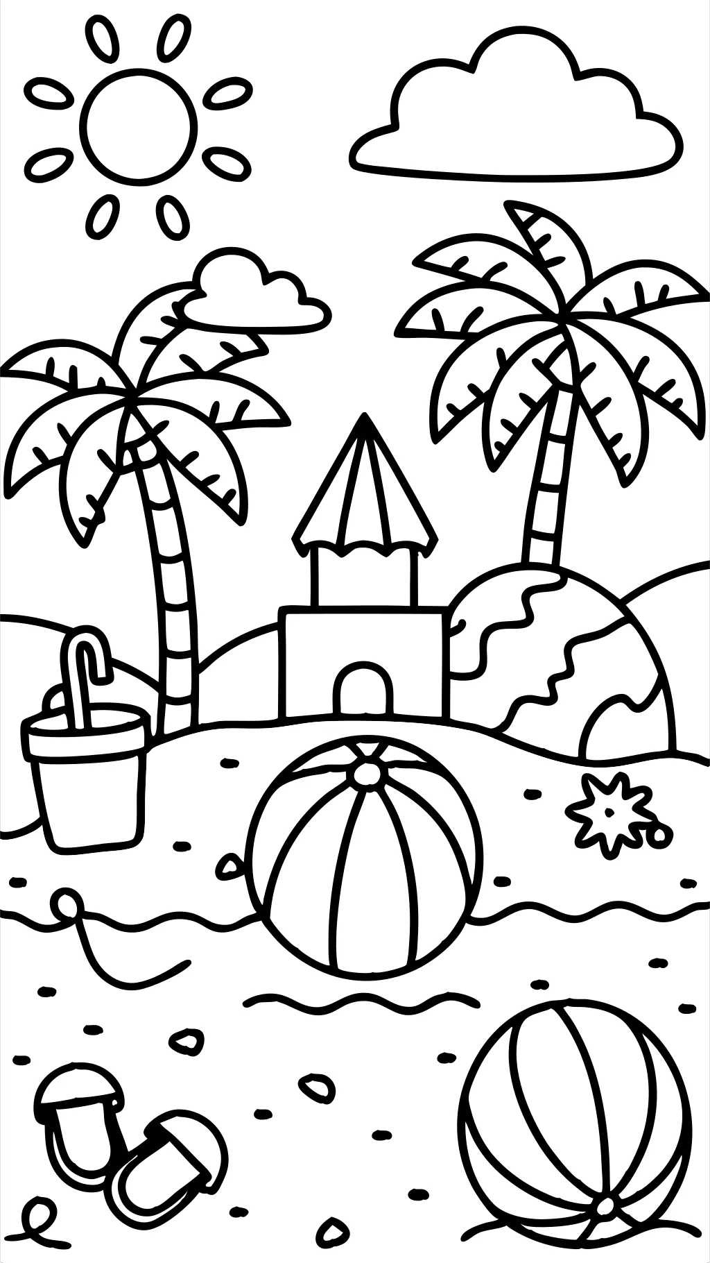 summer kids coloring pages